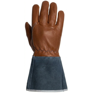 Cowhide Split Leather Welding Safety Gloves <b>Fire</b> Heat Resistant Heavy Duty and Hand Protection Leather Work Gloves - Product Image 2
