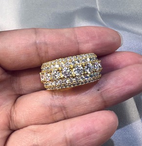 5 Layer Moissanite Diamond <b>Iced</b> Out Band <b>Ring</b> Mens Hip Hop Bling <b>Ring</b> Jewelry for Men and Women Luxury Statement - Product Image 1
