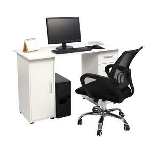 White One-Door Four-Drawers <b>Computer</b> <b>Desk</b> - Product Image 5