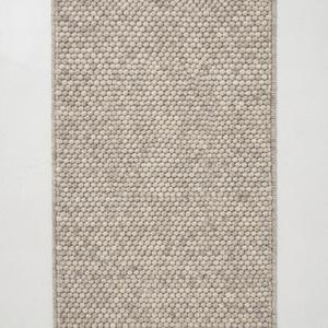 Alfombra de Lana Gruesa Tejida a Mano con Diseño de Guijarros - Gris Claro Sólido Beige, Antideslizante con Base de Lona de Algodón, Alfombra Moderna Minimalista para - Product Image 1