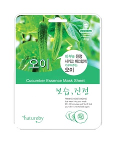 NATUREBY 23g Pack de feuilles de voyage pour le visage Produit hydratant pour les soins à domicile pour le visage et le cou infusé de concombre fabriqué en Corée CEJ - Product Image 1