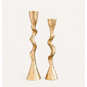 Wholesale Modern Style Wavy Gold Taper Candle <b>Holder</b> Set <b>Candlestick</b> <b>Holders</b> for Modern Home Decor And Wedding Centerpieces - Product Image 3