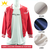 Veste de baseball décontractée à rayures rouges et blanches avec boutons-pression, style universitaire