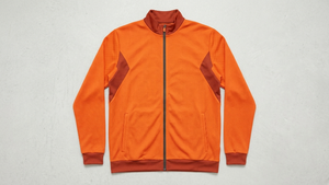 Veste zippée à manches longues pour homme, couleur rouge contrastée, col montant, respirante, en polyester, coupe classique, toutes saisons - Product Image 6