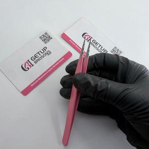 GETUP BROSONS IMPEX GBI Nouvel ensemble de pinces à cils de précision en acier inoxydable rose, pointes lisses revêtues, 10 mm, noir - Product Image 2