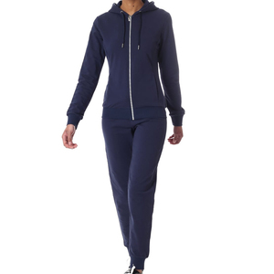 Fournisseurs en gros OEM ODM – Nouveaux ensembles de survêtements en velours polaire à capuche pour femmes, haut court uni et pantalon long, pour l'hiver - Product Image 4