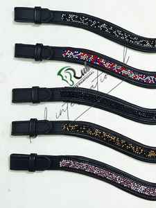 Correa de Cuero en Forma de U Hecha a Mano, Cómoda y de Alta Calidad, con Cristales Shamballa Coloridos, Accesorios de Lujo para Caballos - Product Image 3