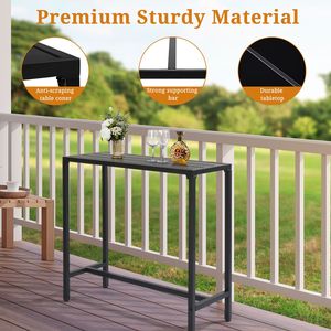 Tavolo da Bar da Esterno in Ferro Nero da 40 Pollici con Manopola di Regolazione, Sostituisce 85040527, Prodotto di Qualità - Product Image 5