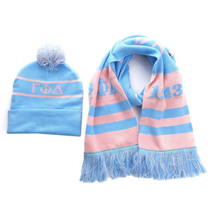 Ensemble bonnet et écharpe tricotés de l'Université Gamma Phi Delta Sorority Inc - Product Image 1