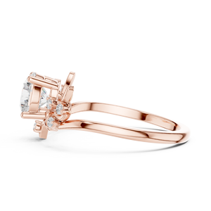 Luxury Trendy IGI Certified Rose Gold Plated Round Cut Lab Grown Diamond Leaf <b>Branch</b> Engagement Ring Fine Jewelry for Women - Product Image 4