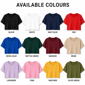 เสื้อครอปท็อปผู้หญิง แขนสั้น คอกลม สีพื้น ผ้าฝ้าย 100% ระบายอากาศ แห้งเร็ว 180 กรัม ทรงเอซิมเมตริก สวมใส่สบายๆ สำหรับฤดูใบไม้ผลิ - Product Image 4