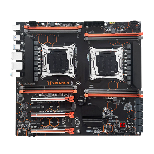 New Original Jiuxieshi X99 MDB-3 (X99 MD8-3) Dual Socket Motherboard LGA 2011-3 8* DDR3