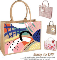 Bolsa de Mano Exclusiva JF de Yute y Lona, Ecológica, Moderna, Resistente, Plegable, Impermeable, para la Playa, Compras, Picnic, Viajes, Regalo para Mujer