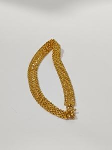 Pulsera de malla ancha de oro macizo de 22 quilates de primera calidad, estilo Delhi, joyería fina para hombre, regalo de lujo para boda o compromiso, cierre con gancho en S - Product Image 3