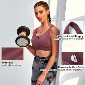 Sujetador Deportivo Transpirable y Elástico para Mujer, Fabricación OEM, para Entrenamiento, Gimnasio y Venta al Por Mayor Global - Product Image 4