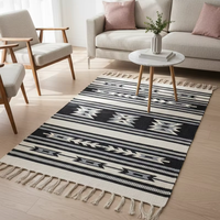 Tapis de sol / Kilim tissé en coton, motif floral moderne, réversible, lavable en machine, trois tons de couleur, pour camping et voyage, vente en gros