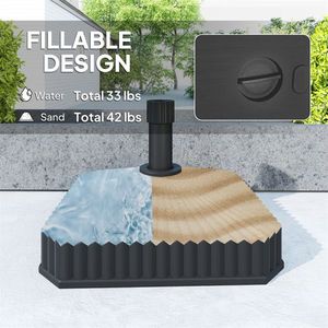 Ombrellone da Giardino Quadrato con Base in Acciaio Inox e Ferro per Patio, Ristorante, Hotel, Spiaggia - Consigliato per la Pioggia - Product Image 4