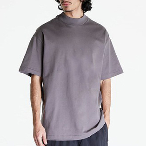 เสื้อยืดคอกลมผู้ชาย สีพื้น ผ้าฝ้าย แขนสั้น ทรงปกติ โอเวอร์ไซส์ สไตล์สตรีทแวร์ เสื้อพูลโอเวอร์สำหรับฤดูร้อน - Product Image 3