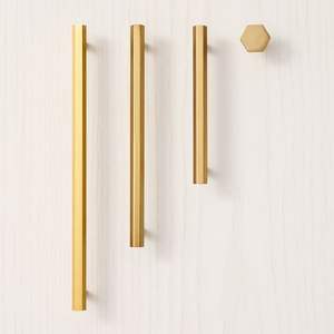 Brass Nordic <b>Modern</b> Minimalist Light Luxury <b>Cabinet</b> <b>Shoe</b> <b>Cabinet</b> Drawer Wardrobe Door Brass Retro Gold Long Handle - Product Image 3