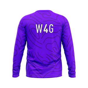 T-shirt personnalisé à manches longues et col rond, imprimé par sublimation, logo client, séchage rapide, unisexe, coupe classique, haut de sport - Product Image 5