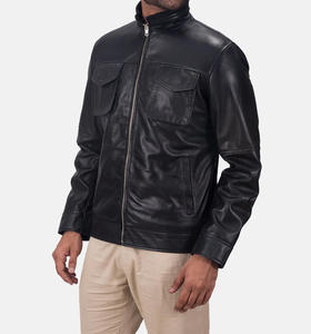 Blouson bomber vintage à col montant marron caramel pour homme, automne et hiver, décontracté, en daim épais, veste courte pour homme - Product Image 3