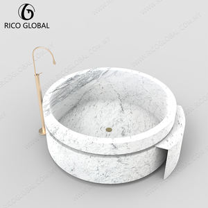 Bañera de Mármol Natural de Una Pieza de Primera Calidad, Experiencia de Baño de Spa Hecha a Mano para Interiores Modernos - Product Image 2