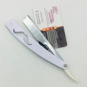 Nouveau rasoir de barbier blanc en acier inoxydable, rasoir droit à lame unique, rasoir de barbier avec logo personnalisé, lame remplaçable, emballage - Product Image 3