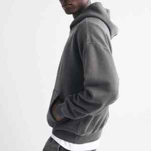 Ensemble de survêtement unisexe 2 pièces épais, coupe oversize et courte, style streetwear, avec sweat à capuche personnalisé délavé à l'acide et respectueux de l'environnement - Product Image 4