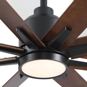 Ventilateur de plafond LED noir à profil bas de 84 pouces avec lumière - Product Image 6