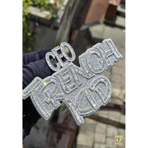 "CEO TRENCH KID" Pendant Moissanite Diamond Iced Out Hip Hop Necklace Luxury Bling Chain Jewelry Gift - Product Image 2
