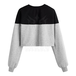 Nouveauté : Sweat-shirt court décontracté pour femme en coton/polyester, logo personnalisé, haute qualité, écologique, séchage rapide, léger - Product Image 2
