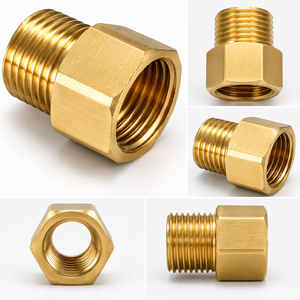 Adaptateur de raccord hexagonal mâle-femelle en laiton avec filetage réducteur - Product Image 5