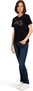 Haut court noir à col en V et manches courtes pour femme, coupe classique, en coton tricoté, couleur unie, respirant, écologique, séchage rapide - Product Image 4
