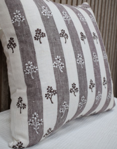 Hand Embroidered Tree Motif Striped 100% Linen Cushion Cover Decorative <b>Pillow</b> Case Modern Home Sofa <b>Decor</b> Wholesale Supplier - Product Image 4