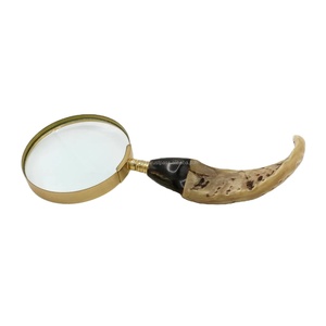 Loupe miroir artisanale écologique avec manche en corne de buffle, design de luxe, personnalisable, objet de collection de musée - Product Image 2