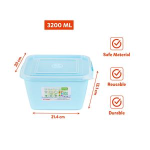 Contenedor Cuadrado de Almacenamiento de Alimentos de 3.2L al por Mayor, Libre de BPA, Reutilizable, Caja de Alimentos para Catering para Negocios de Alimentos con Tapa Abatible - Product Image 4