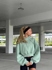 Sweat à capuche surdimensionné de Style décontracté pour femmes Meilleur vendeur Pull en polaire lourd 100% coton pour l'hiver Streetwear à capuche - Product Image 4