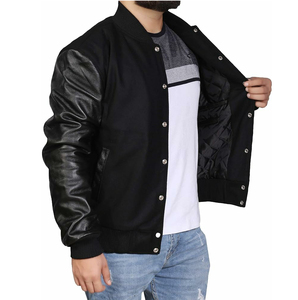 2024 New Arrival Unisex Slim Fit Hip Hop Patchwork Varsity <b>Jacket</b> High Quality Custom Stand Collar High Visibility - Product Image 1