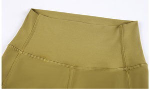 Mid Waist Regular Length Yoga Shorts Set for Women Red Bike Style Breathable Quick Dry Eco-Friendly Polyester/Nylon - Product Image 4