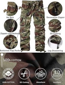 Pantalones Cargo Personalizados de Cintura Alta, Resistentes al Agua, Transpirables y a Prueba de Viento, Pantalones de Trabajo Tácticos para Hombre, Diseño Camuflaje Bottomland - Product Image 2