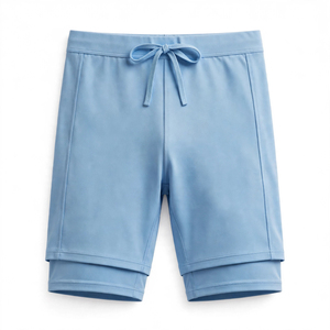 Shorts Bermuda de Sport Décontractés pour Hommes, Couleur Unie Personnalisable, Tricotés, Taille Haute Élastique, Séchage Rapide - Product Image 1