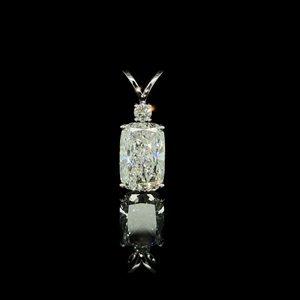 Pendentif solitaire en or avec diamant de laboratoire taille coussin 3 carats, certifié IGI, qualité VVS, bijou de mariée, cadeau d'anniversaire pour elle - Product Image 6