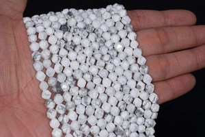 ลูกปัดฮาวไลท์ทรงดาวเจียระไน ลูกปัดพลอยแท้ธรรมชาติ ร้อยเป็นเส้น ขายส่งจำนวนมากสำหรับทำเครื่องประดับ - Product Image 2