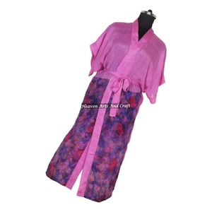 KL007 Collection Été 2026 Kimono Sari Vintage en Soie à Manches Longues, Tenue Décontractée Longue Style Bohème, Séchage Rapide Hiver Automne - Product Image 4