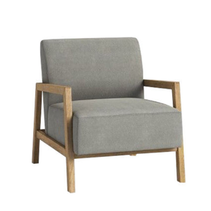 Un canapé individuel en teck et mousse souple pour se détendre au bord d'une piscine calme, dans un style simple, moderne et durable. - Product Image 1