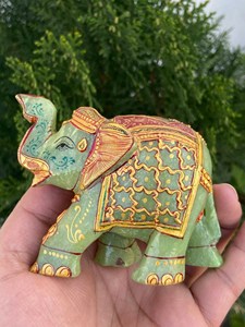 Hand Carved Hand Painted Aventurine <b>Elephant</b> Statue Indian Jade Lucky <b>Elephant</b> Crystal <b>Decor</b> OEM ODM Wholesale - Product Image 4