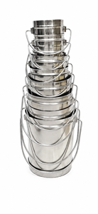 DHEER INTERNATIONAL Stainless Steel Kadi Dabba 10x18 cm 9 Pcs <b>Set</b> Milk <b>Pot</b> <b>Set</b> Food Grade Kitchen Storage Manufacturer Exporter - Product Image 3