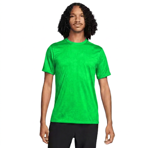Camiseta de Manga Corta Azul Pacífico para Hombre, Corte Regular, Cuello Redondo, Color Sólido, Informal, de Jersey de Algodón Transpirable - Product Image 4