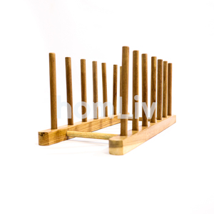 OEM Natural Eco Friendly Teak Wood Plate <b>Rack</b> Sustainable Food Safe No Paint and Varnish Halal Customized Kitchen - Product Image 1
