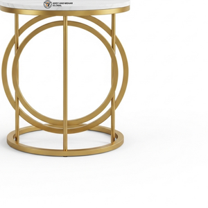 Industrial Rectangular <b>Grey</b> Marble Stool with Black Metal O-<b>Frame</b> Base Modern Geometric Side Table for Living Room & Office - Product Image 6